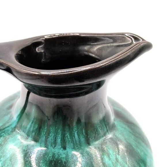 Vtg Blue Mountain Pottery BMP Blue/Green Drip Glaze Pitcher 4x5" Retro MCM VGC - Picture 5 of 10